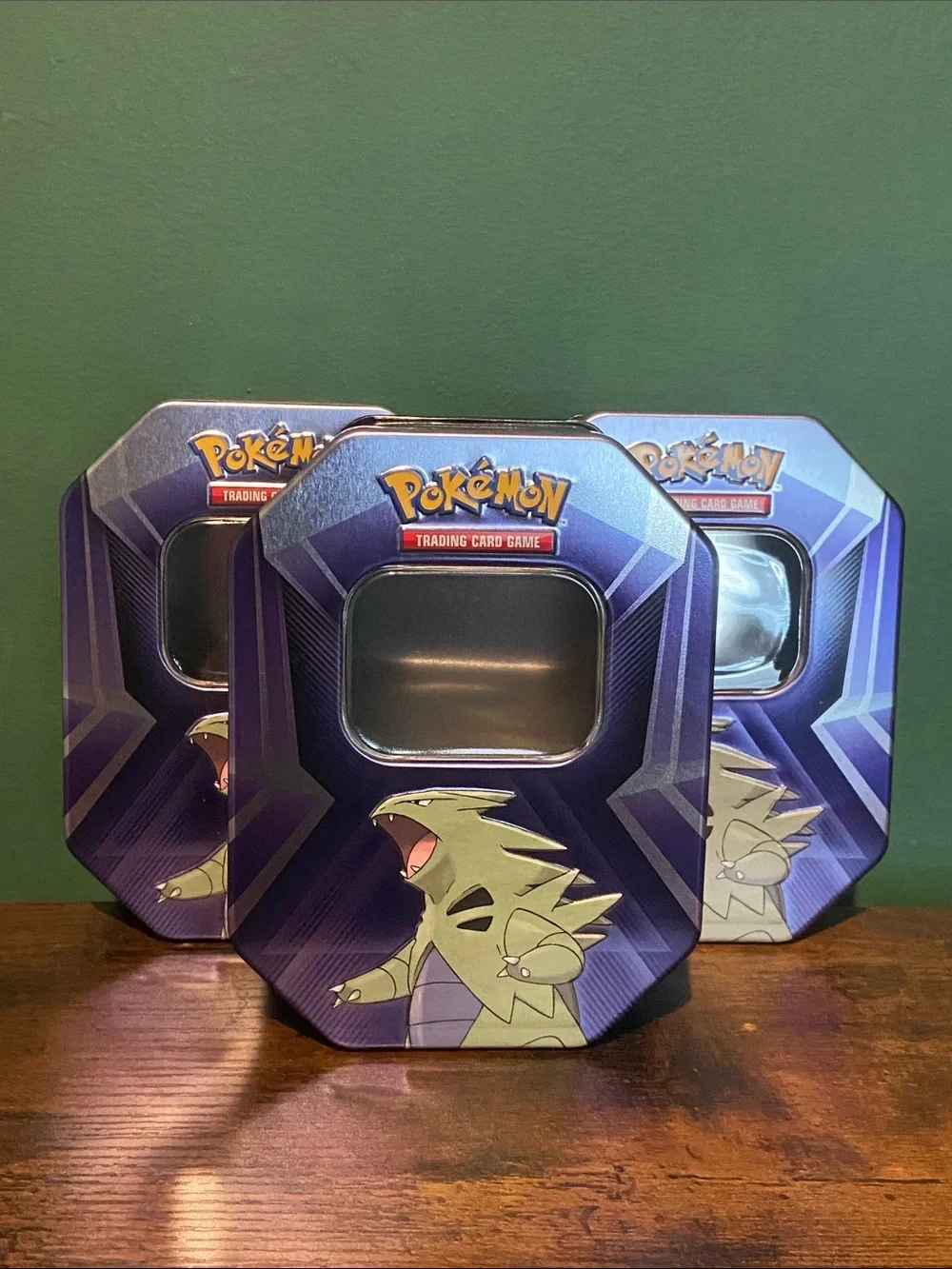 Pokemon Trading Card Game Tin - Purple and Green- Empty Tins
